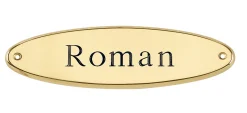 Brass Raised Oval Nameplate