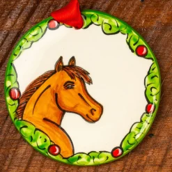 Hand-Painted Horse Wreath Ornament