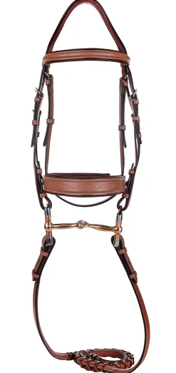 Laureate by Henri de Rivel Fancy-Stitched Bridle with Wide Caveson & Laced Reins