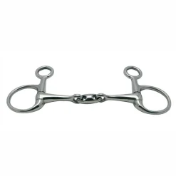 Metalab Baucher Double-Jointed with Oval Link Eggbutt Snaffle Bit - 16mm