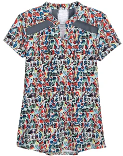Noble Equestrian™ Ladies’ Erin Mandarin Short Sleeve Print Top