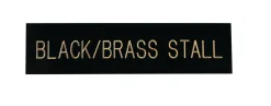 Rectangular Black & Brass Stall Plate - 1 or 2 lines