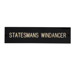 Rectangular Black & Brass Stall Plate - 3 lines