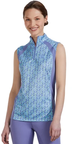 Riding Sport™ Ladies’ Airflow Quarter-Zip Print Sleeveless Shirt