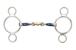 Shires Blue Sweet Iron Two-Ring Gag with Lozenge