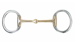 Shires Brass Alloy Flat Ring Jointed Eggbutt Bit