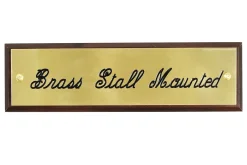 Stall Plate Mounted on Walnut Plaque