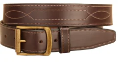 Tory Leather 1 1/2" Belt with Repeated Stitch Pattern