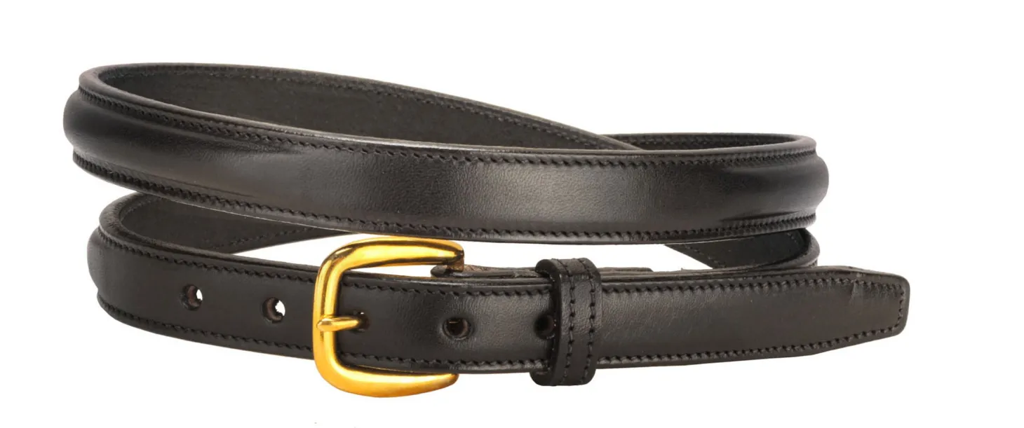 Tory Leather 3/4" Raised Belt with Brass Buckle & Nameplate Space