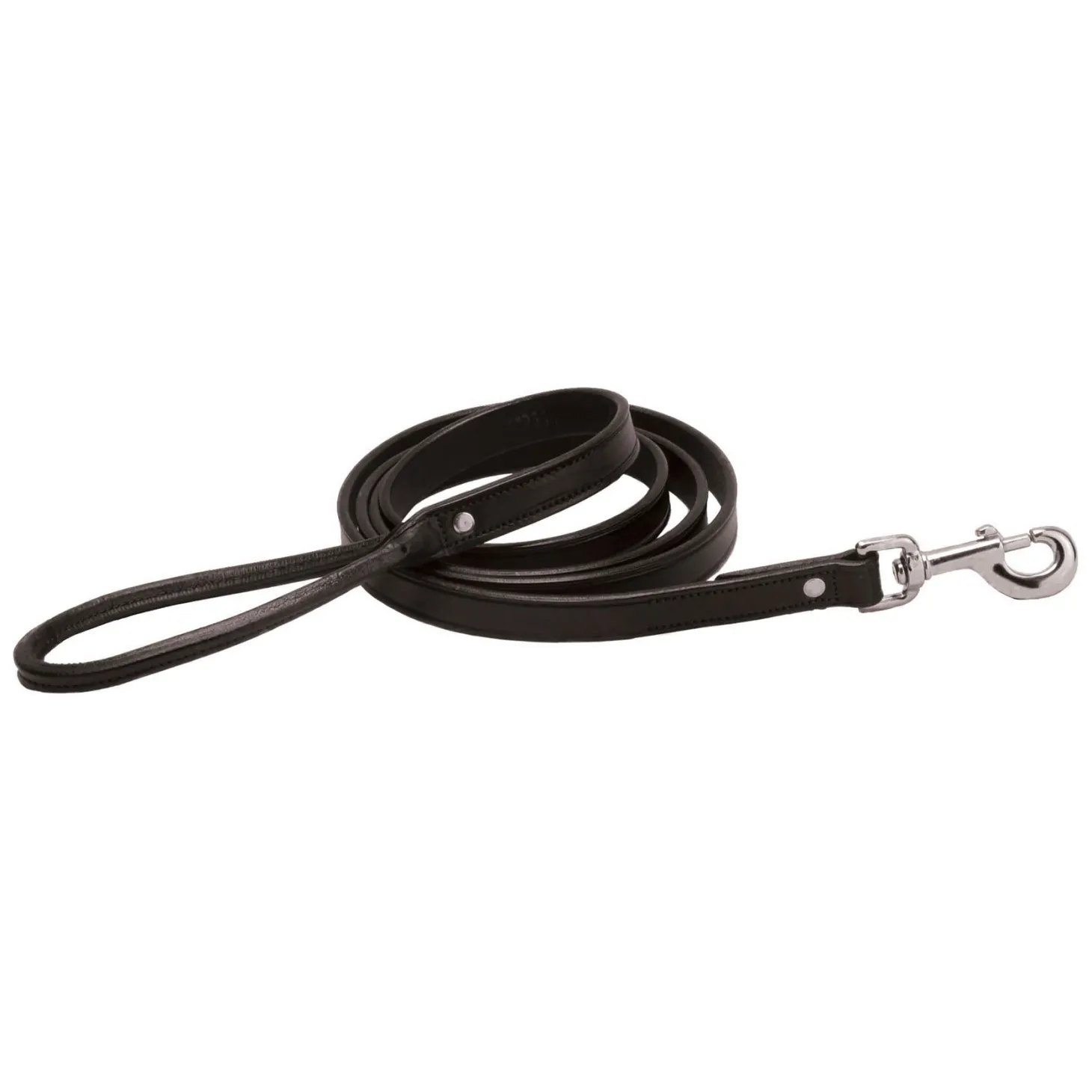 Tory Leather Flat Creased Leather Dog Leash with Rolled Leather Handle